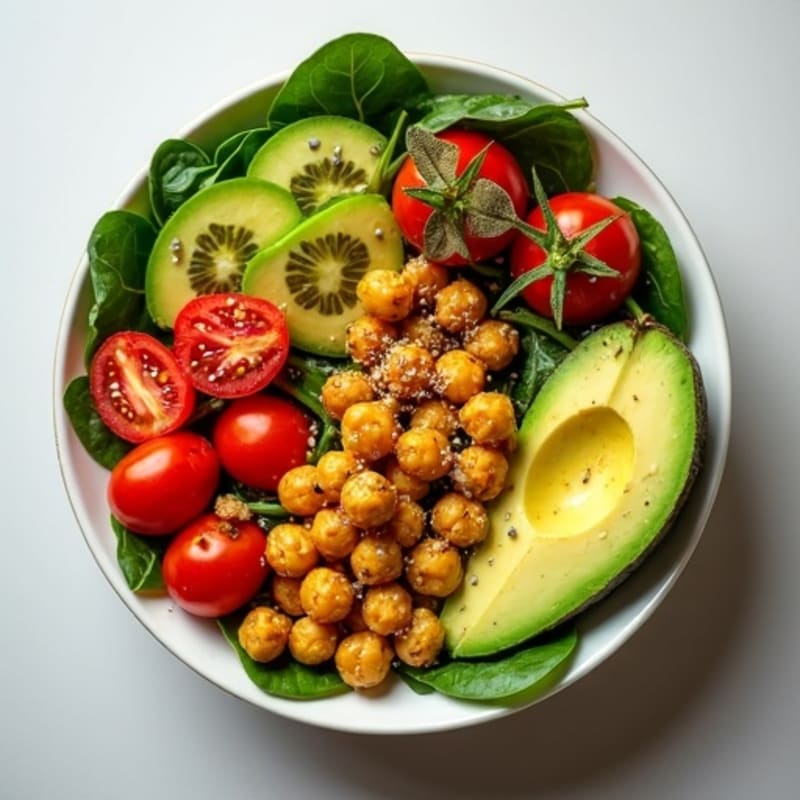 Crispy Chickpea and Avocado Salad Bowl