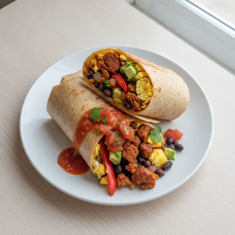 Loaded Breakfast Burrito with Chorizo