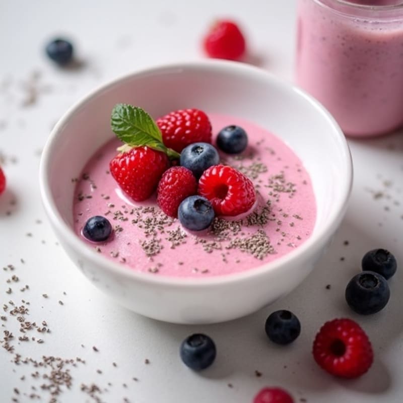 Greek Yogurt Protein Mousse with Mixed Berries