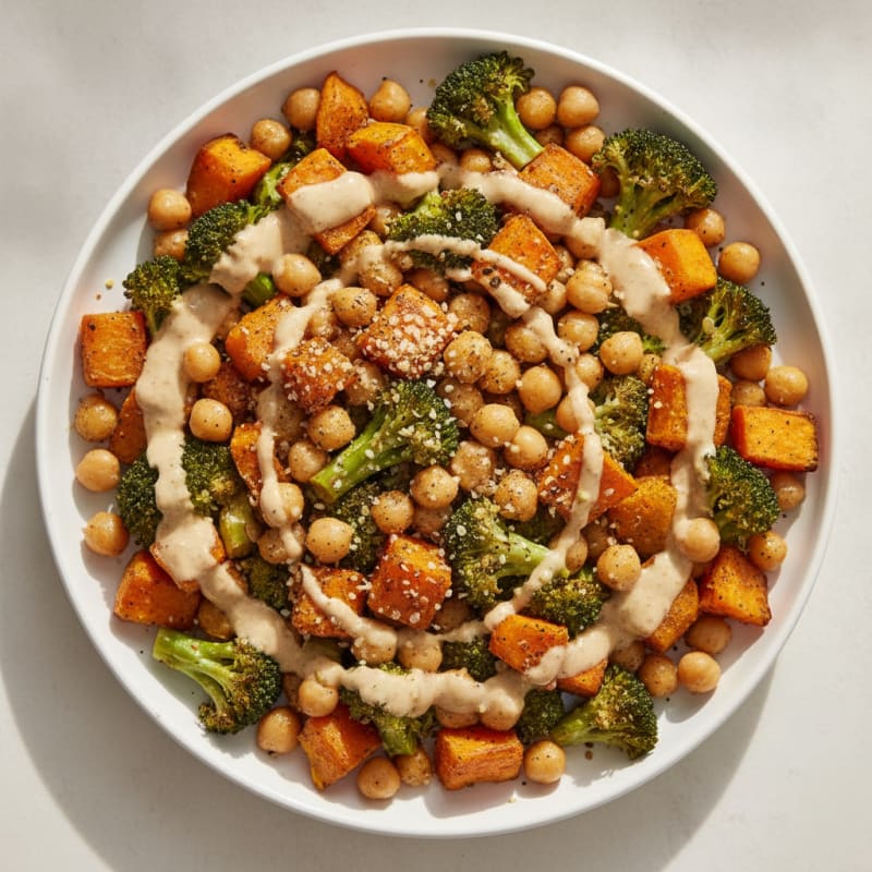Hearty Roasted Vegetable and Chickpea Bowl