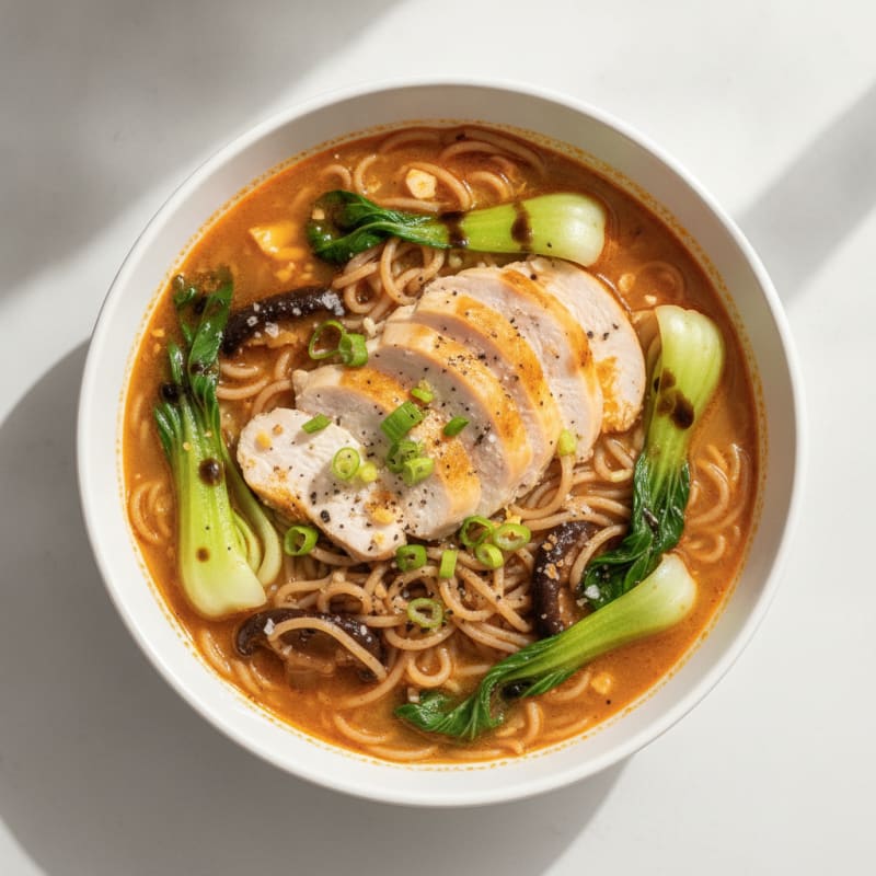 Sriracha Chicken Ramen Soup