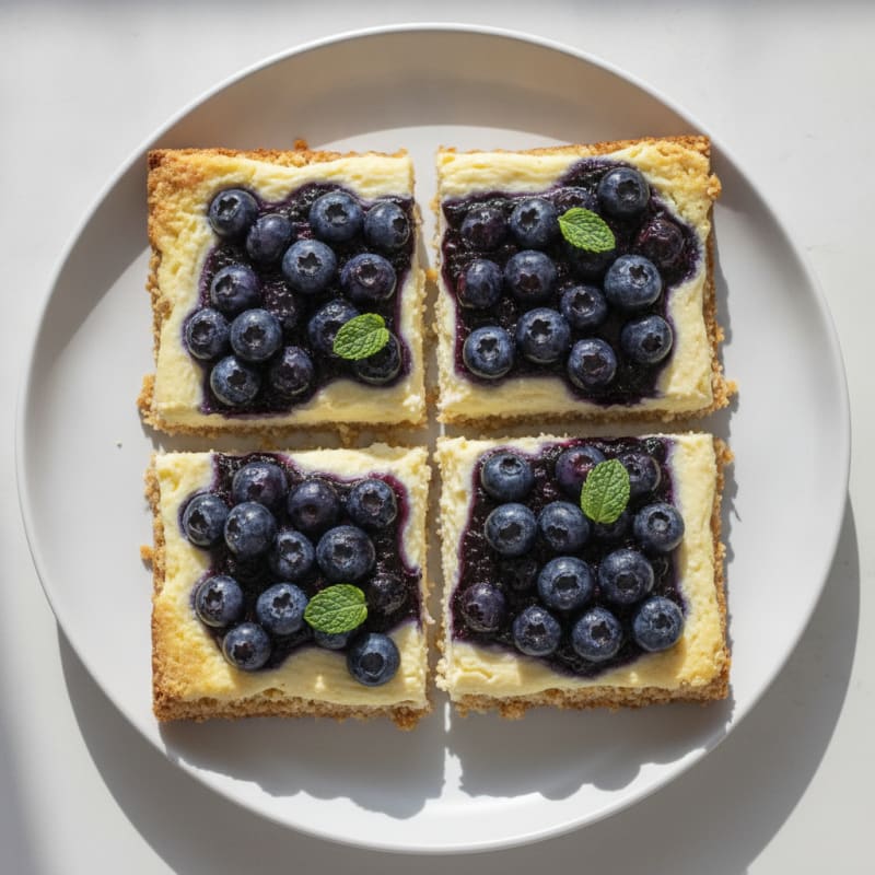 Baked Lemon Silken Tofu Bars with Berries