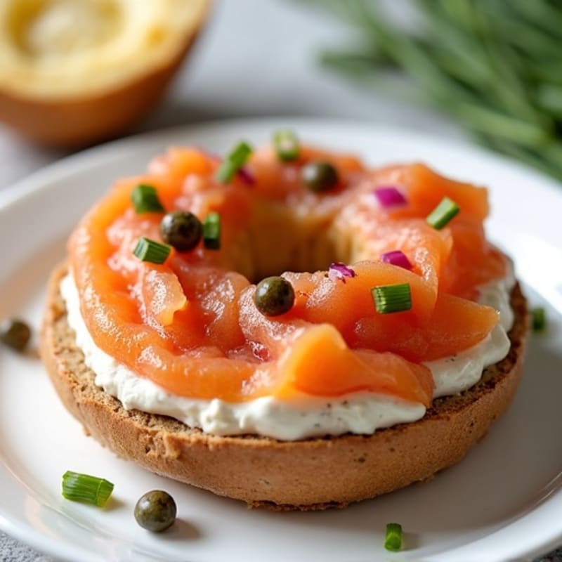 Protein-Packed Everything Bagel with Smoked Salmon and Herb Cream Cheese