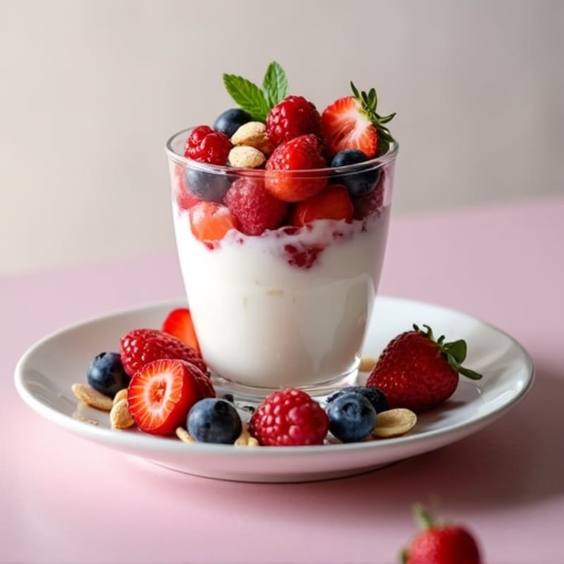Greek Yogurt Protein Parfait with Mixed Berries