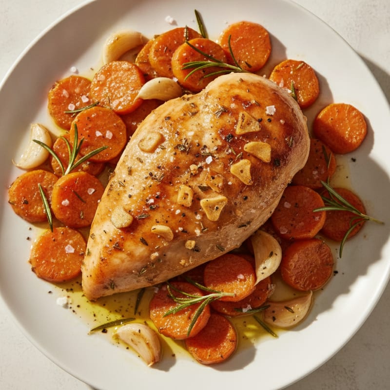 Garlic Herb Roasted Chicken with Root Vegetables