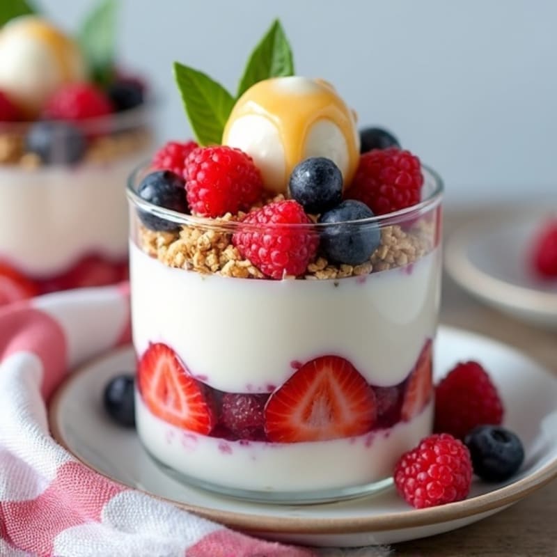 Greek Yogurt Protein Parfait with Mixed Berries