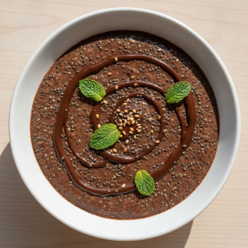 Creamy Chocolate Protein Pudding with Chia Seeds