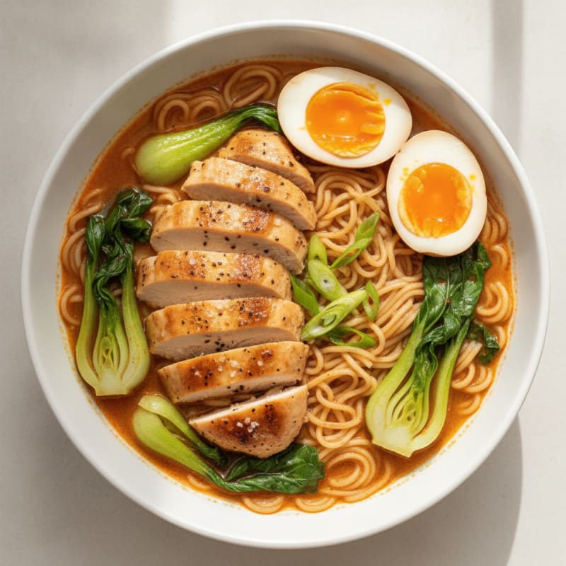Sriracha Chicken Ramen Soup