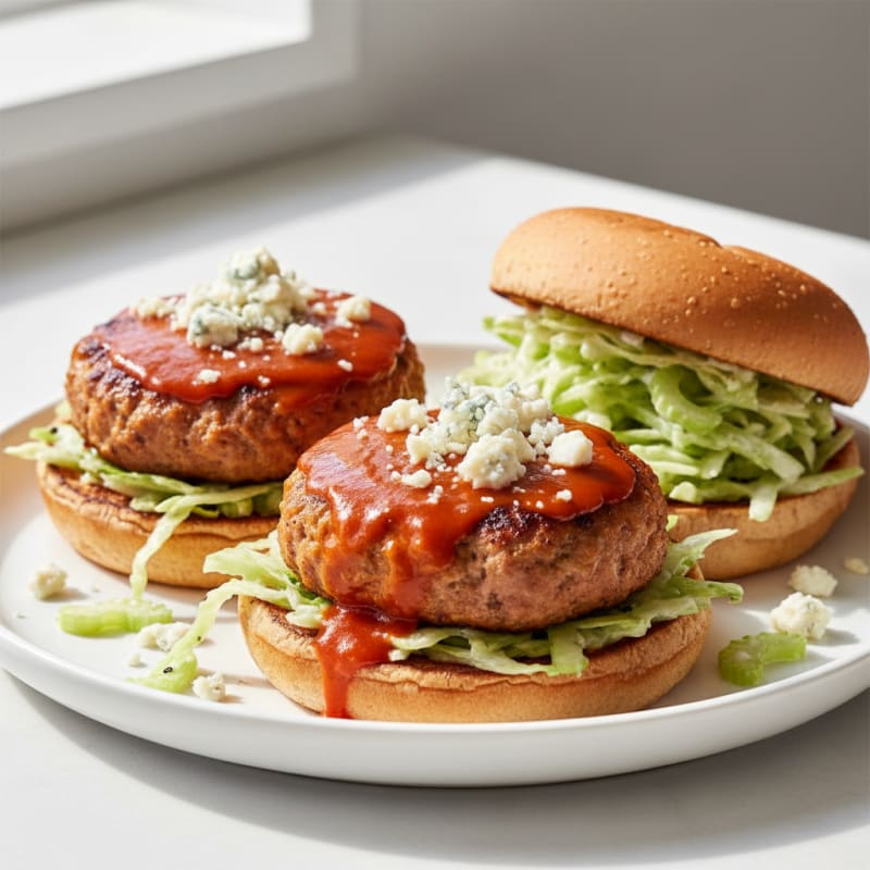 Crispy Buffalo Blue Cheese Burgers
