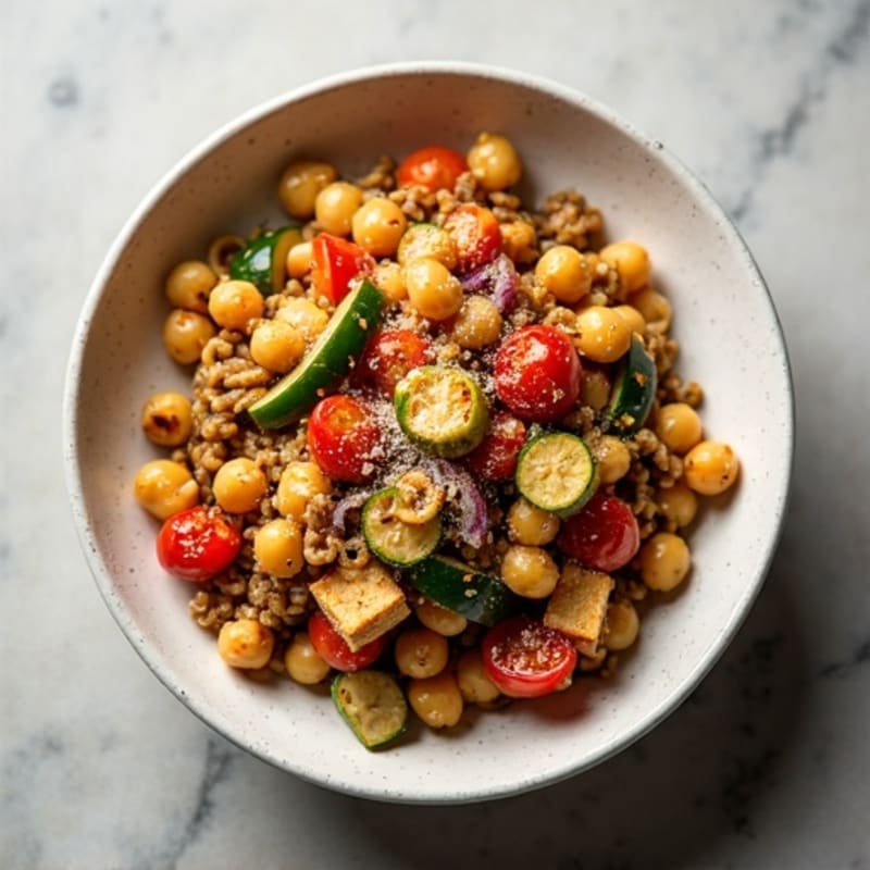 Hearty Lentil Pasta with Roasted Vegetables