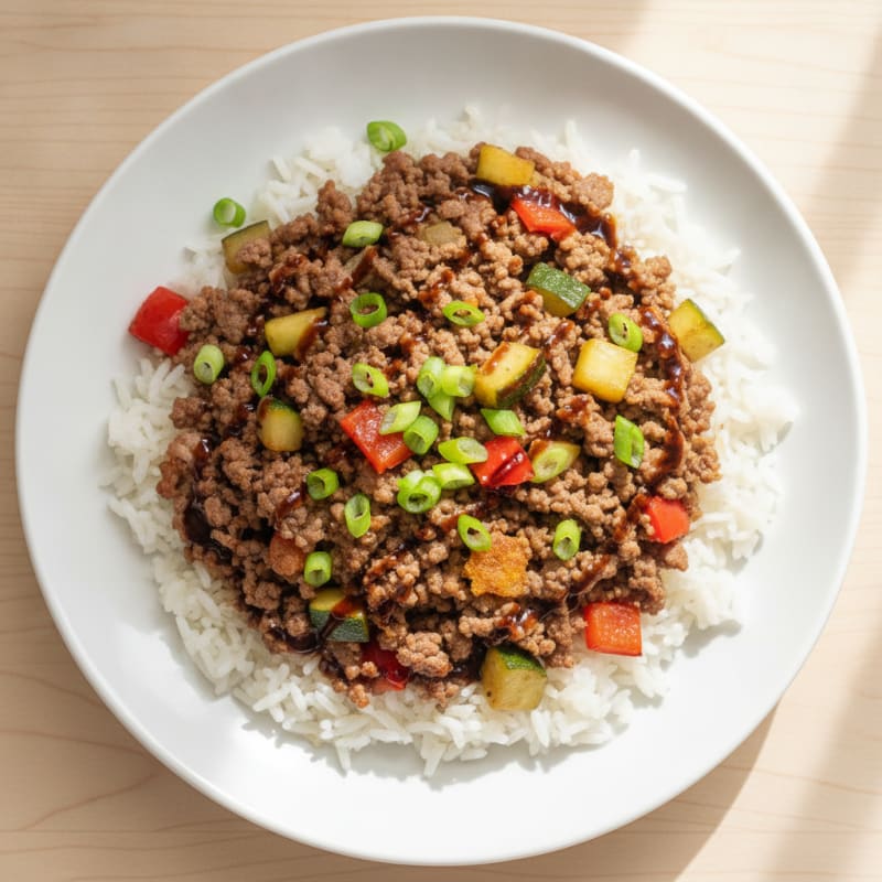 Savory Ground Beef and Jasmine Rice Bowl