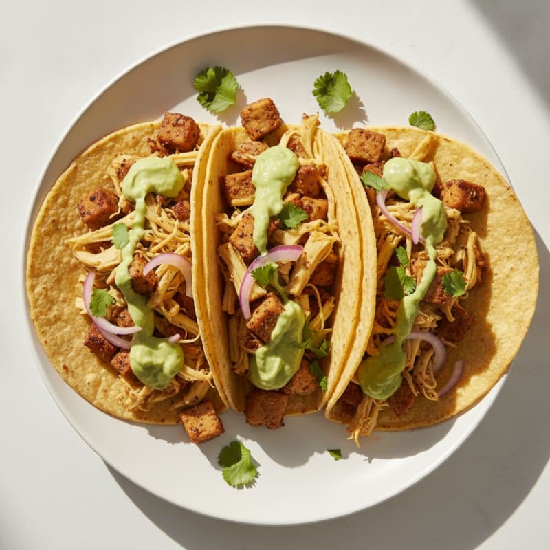 Jackfruit Tacos with Avocado Crema