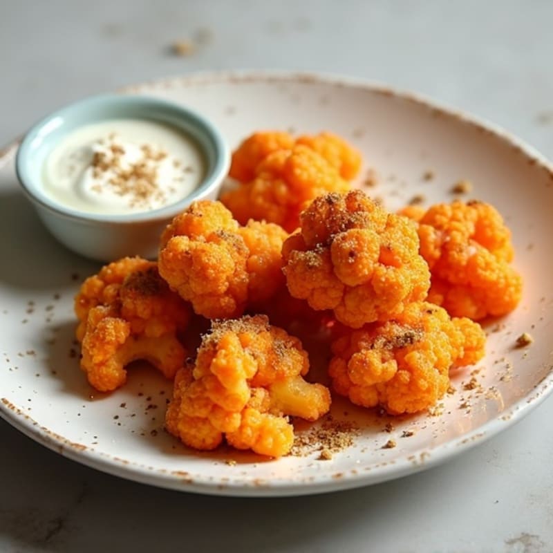 Crispy Buffalo Roasted Cauliflower Bites