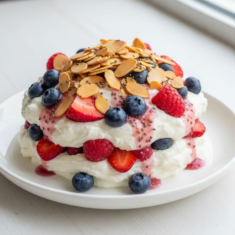 Greek Yogurt Protein Parfait with Mixed Berries