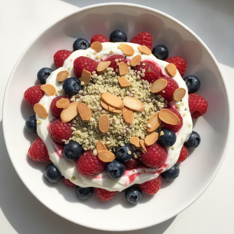 Greek Yogurt Protein Parfait with Mixed Berries