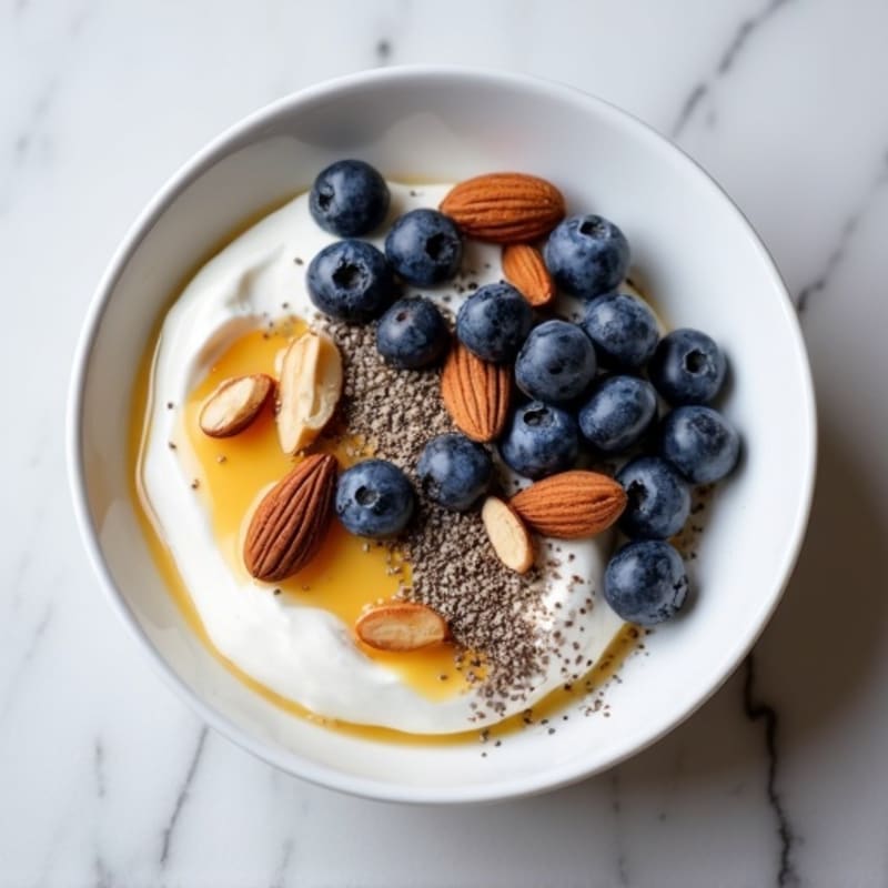 Greek Yogurt with Almonds and Blueberries