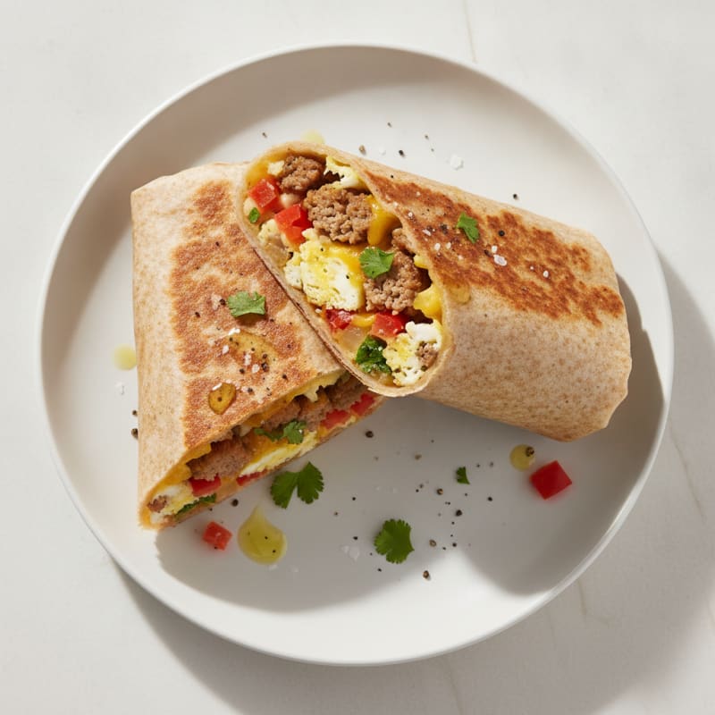 Hearty Sausage & Egg Breakfast Burrito