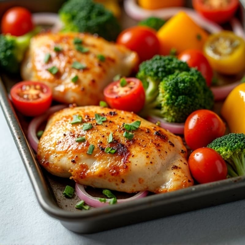 Sheet Pan Roasted Chicken and Colorful Vegetables