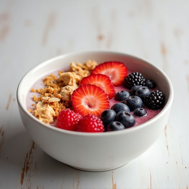 Greek Yogurt Protein Bowl with Mixed Berries and Almond Butter