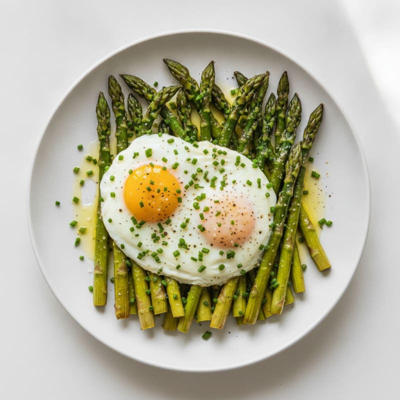 Baked Eggs with Roasted Asparagus