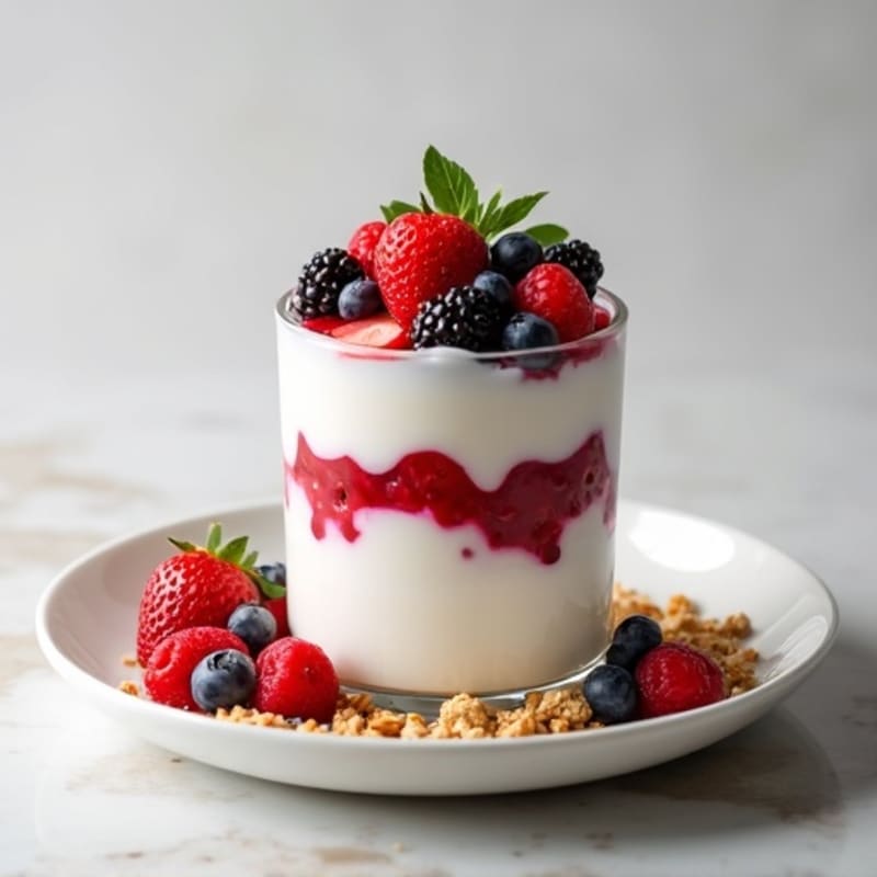 Vanilla Greek Yogurt Protein Parfait with Mixed Berries