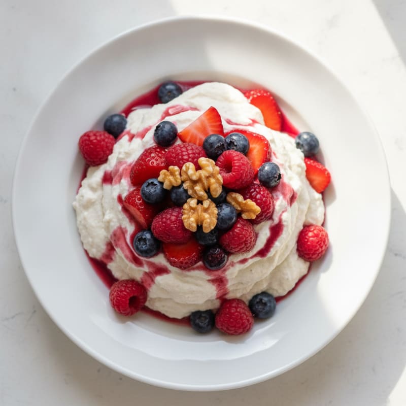 Silky Greek Yogurt Protein Mousse with Mixed Berries