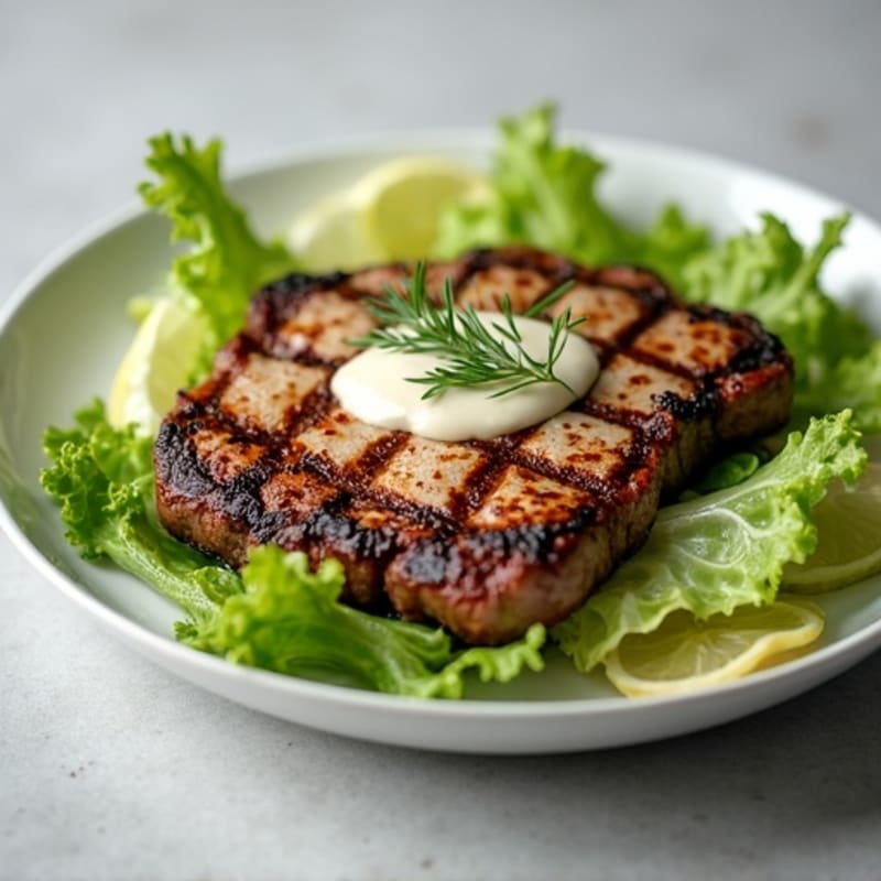 Grilled Steak and Crispy Romaine with Creamy Caesar Dressing