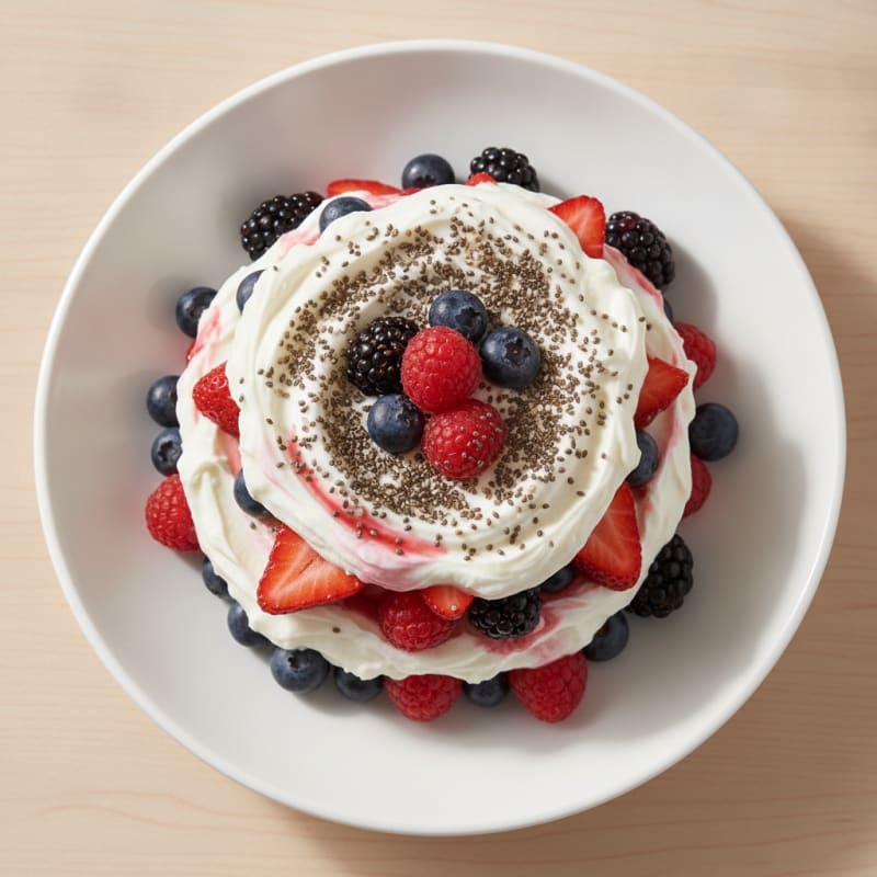 Greek Yogurt Protein Parfait with Mixed Berries