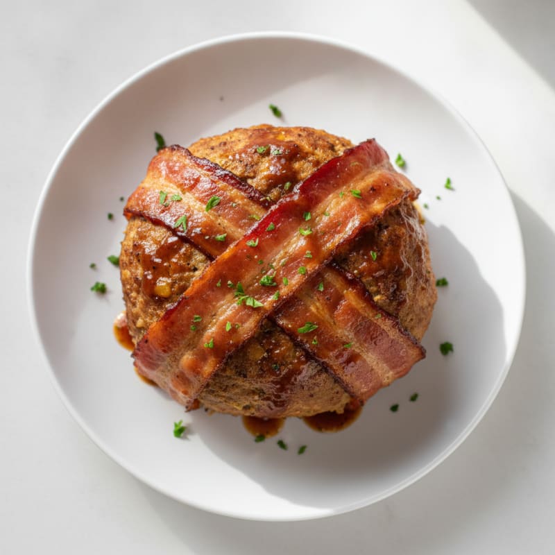 BBQ Bacon-Wrapped Meatloaf with Glaze