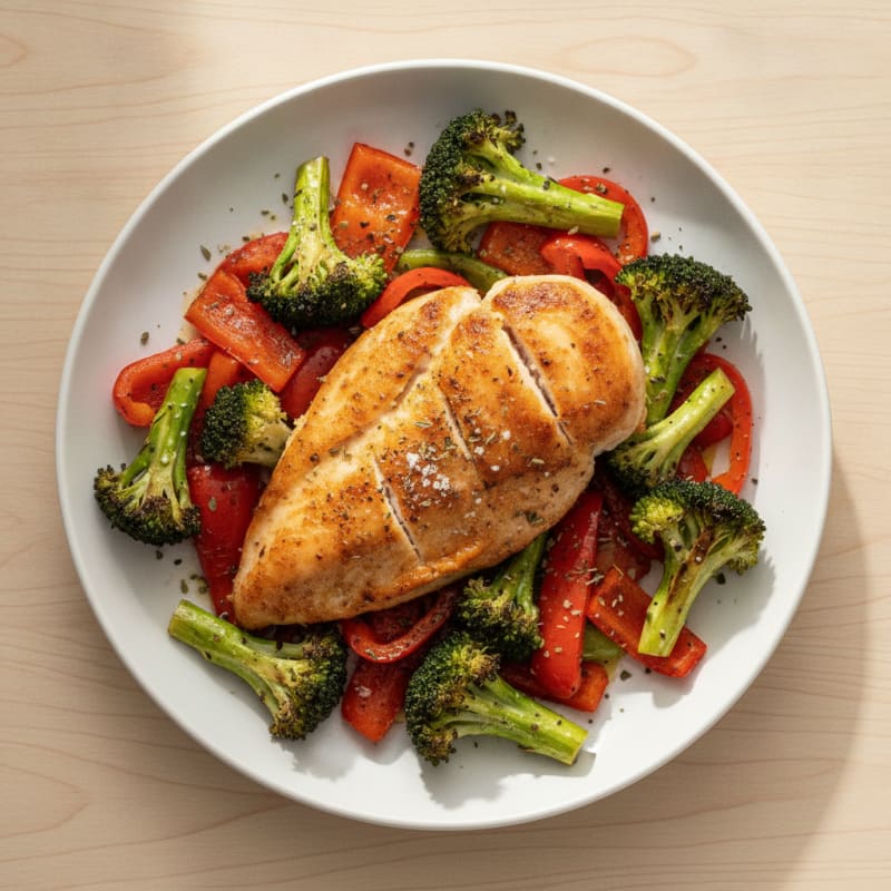 Air-Fried Chicken with Roasted Vegetables