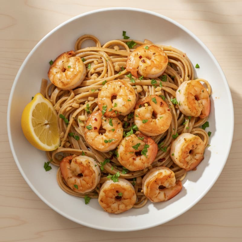 Garlic Butter Shrimp Scampi with Linguine