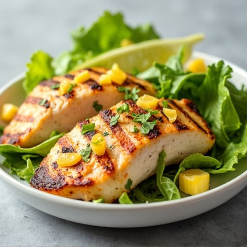 Grilled Chicken Breast with Crisp Romaine and Lemon Vinaigrette