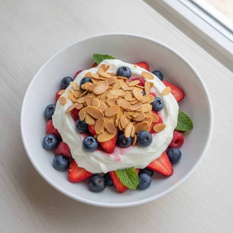 Greek Yogurt Protein Parfait with Mixed Berries