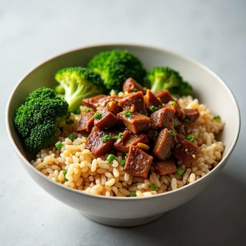 Ginger-Garlic Beef and Broccoli Rice Bowl