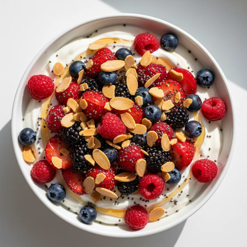 Creamy Greek Yogurt Protein Bowl with Mixed Berries