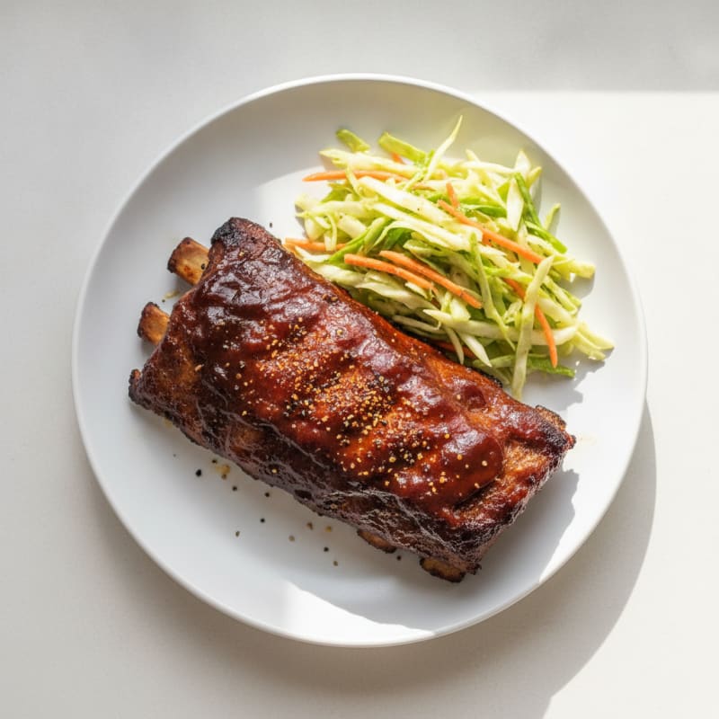 Smoked BBQ Ribs with Tangy Slaw