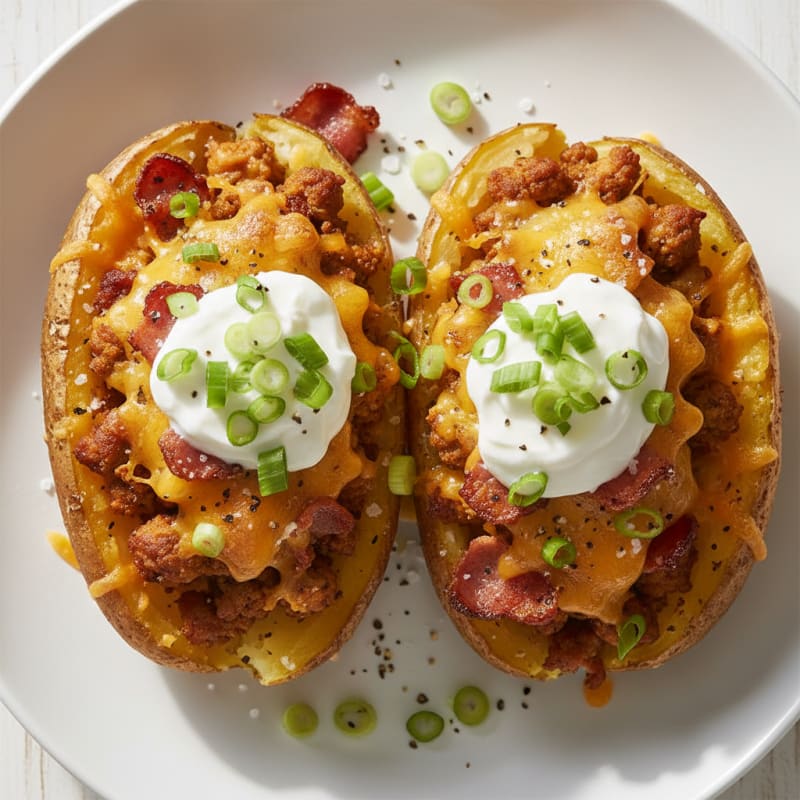 Bacon-Cheddar Stuffed Baked Potatoes