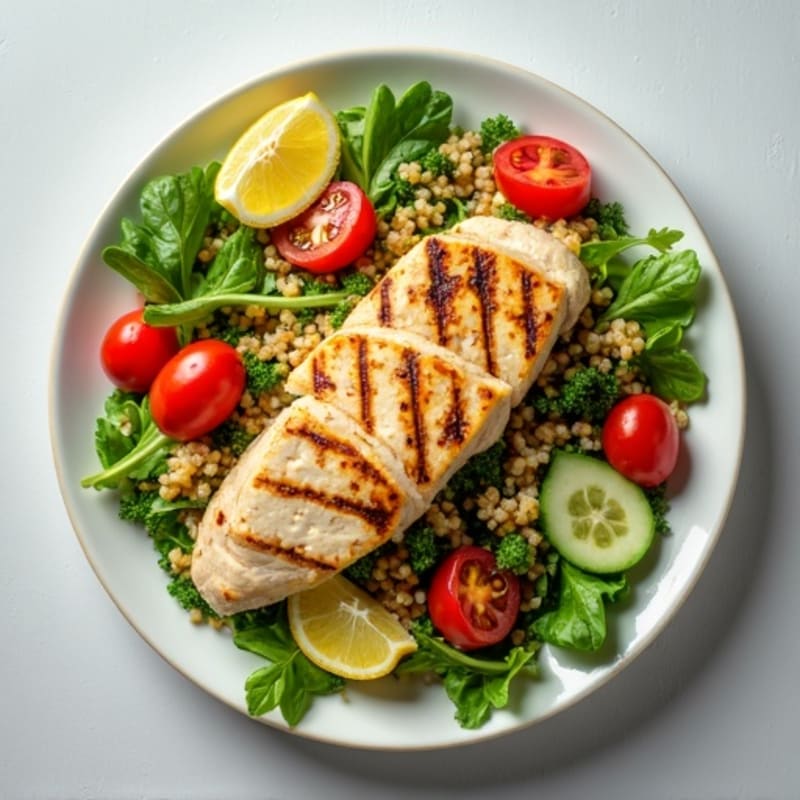 Grilled Chicken and Quinoa Salad with Fresh Greens
