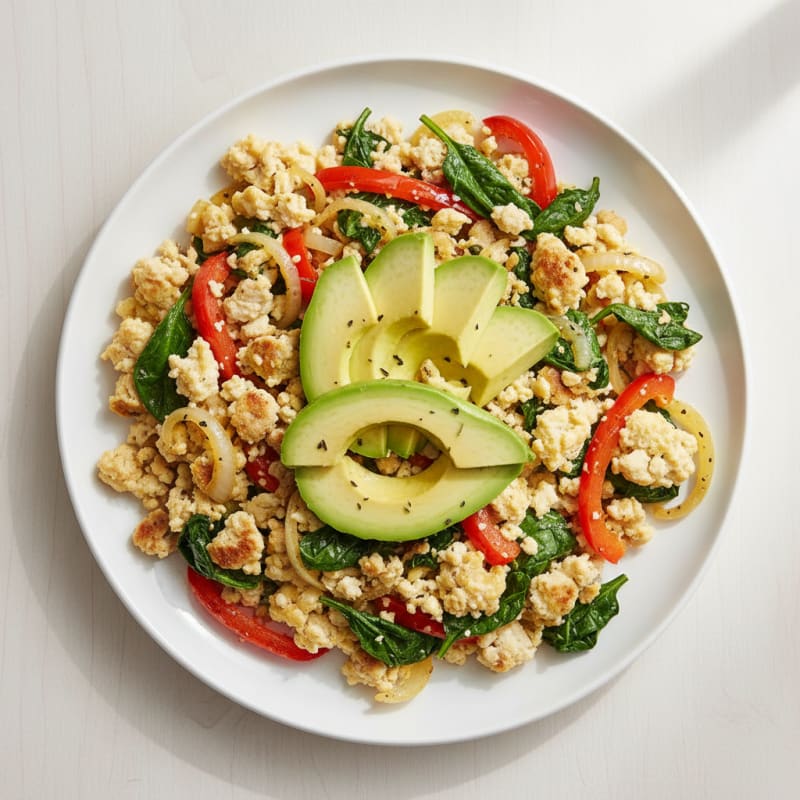 Egg White Veggie Scramble with Turkey Sausage