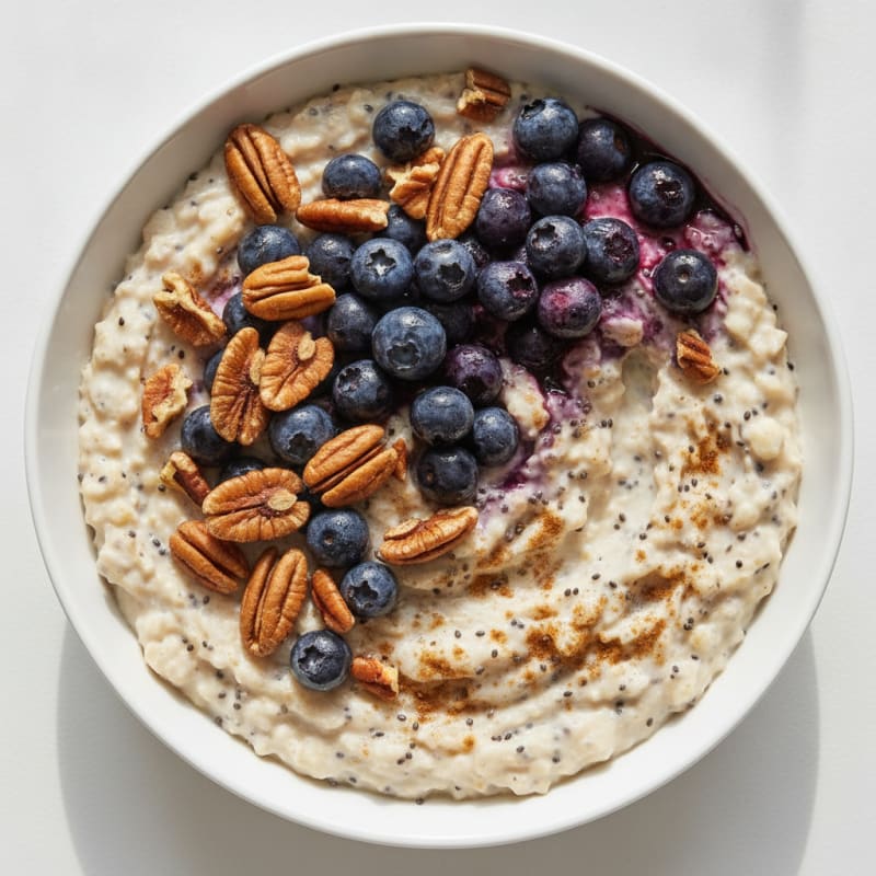 Warm Berry Pecan Overnight Oats