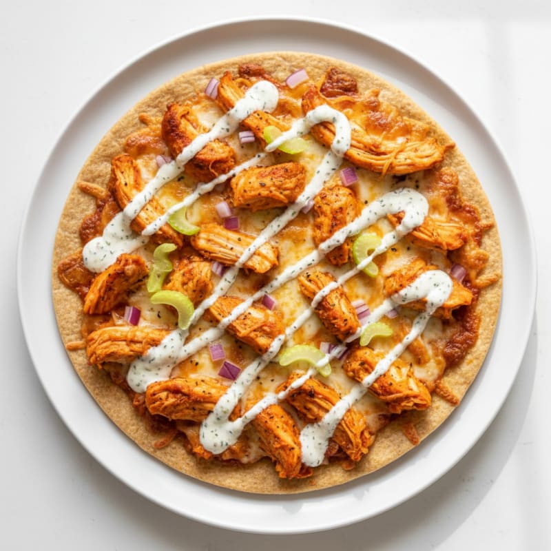 Crispy Buffalo Chicken Pizza with Ranch