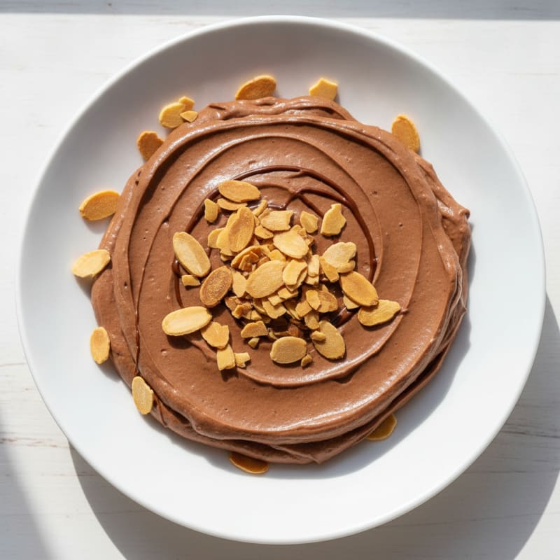 Silky Chocolate Protein Pudding with Toasted Almonds