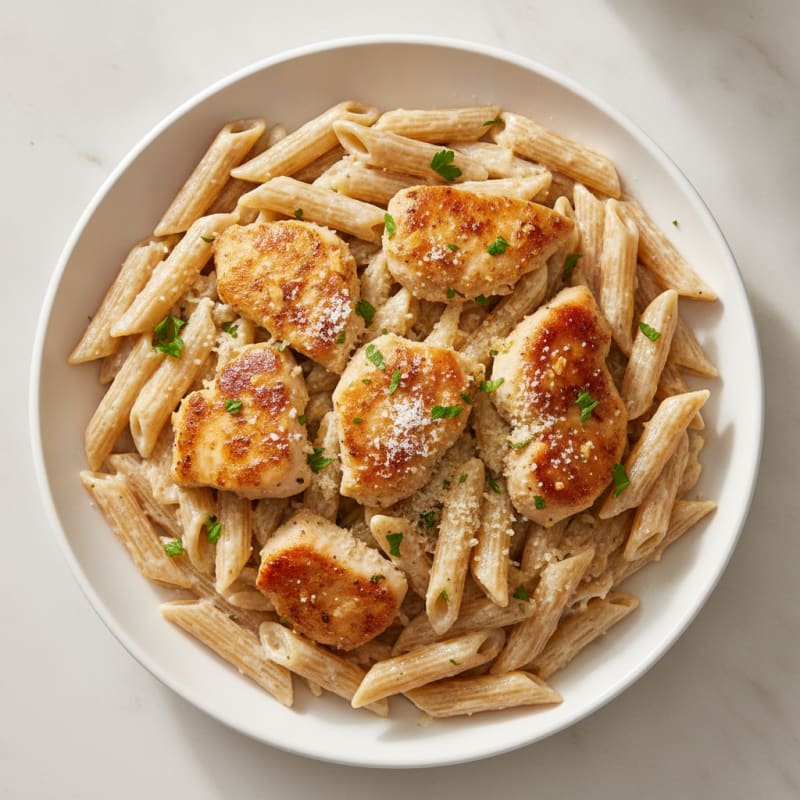 Garlic Parmesan Chicken Alfredo Pasta