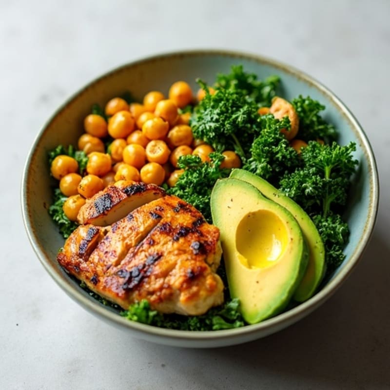 Crunchy Avocado Kale Bowl with Citrus Vinaigrette
