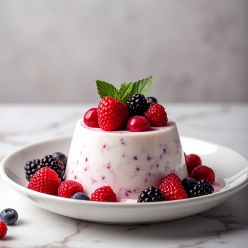 Silky Greek Yogurt Protein Pudding with Berries