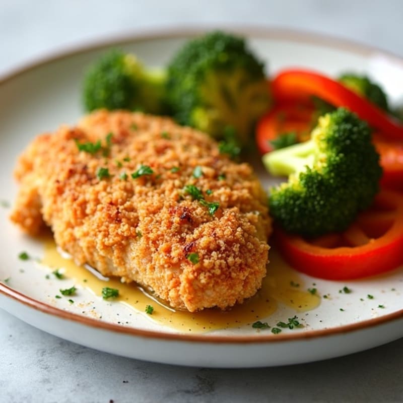 Crispy Buttermilk Baked Chicken with Roasted Vegetables