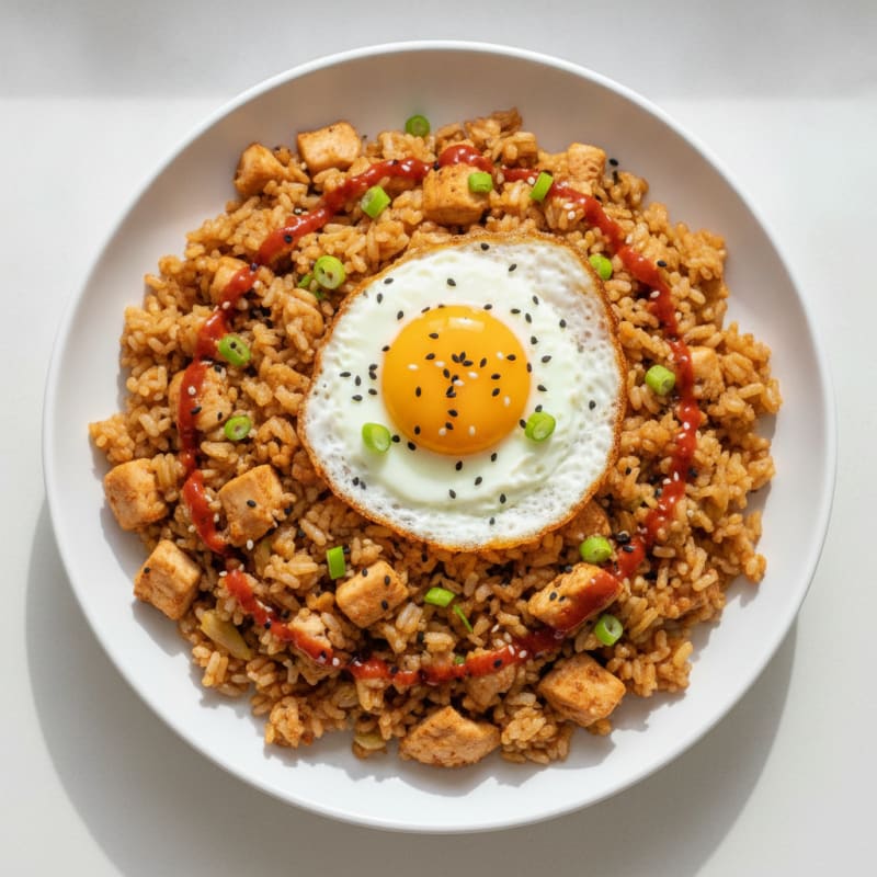 Kimchi Fried Rice with Fried Egg