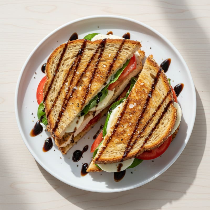 Golden Balsamic Caprese Grilled Sandwich