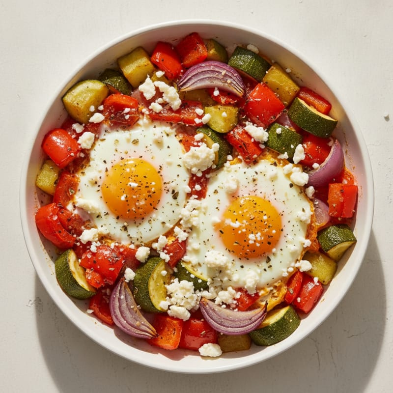 Baked Eggs with Roasted Vegetables