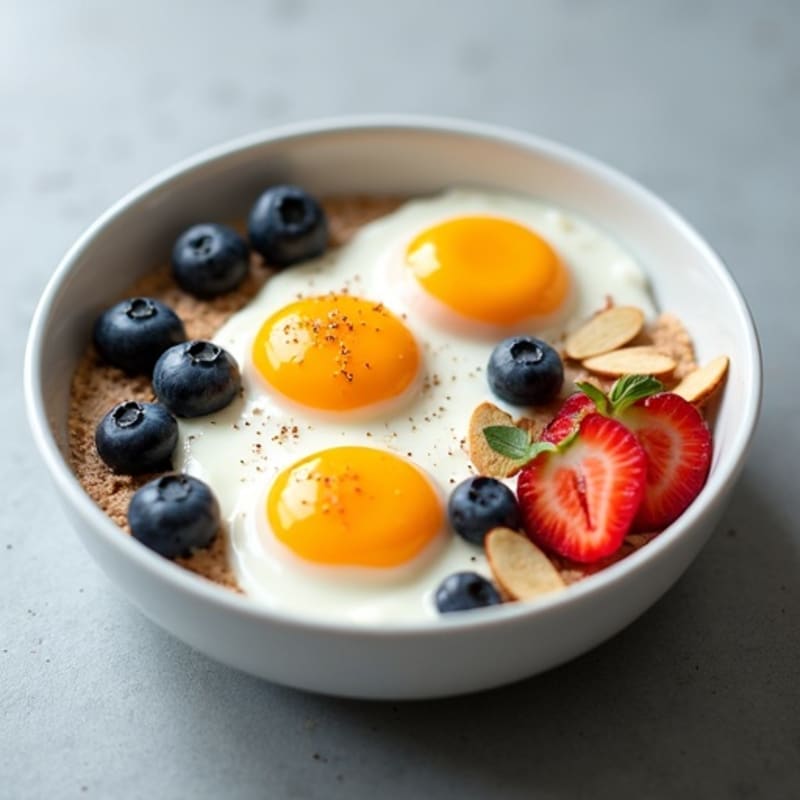 Protein-Packed Greek Yogurt Bowl with Sunny Side Eggs